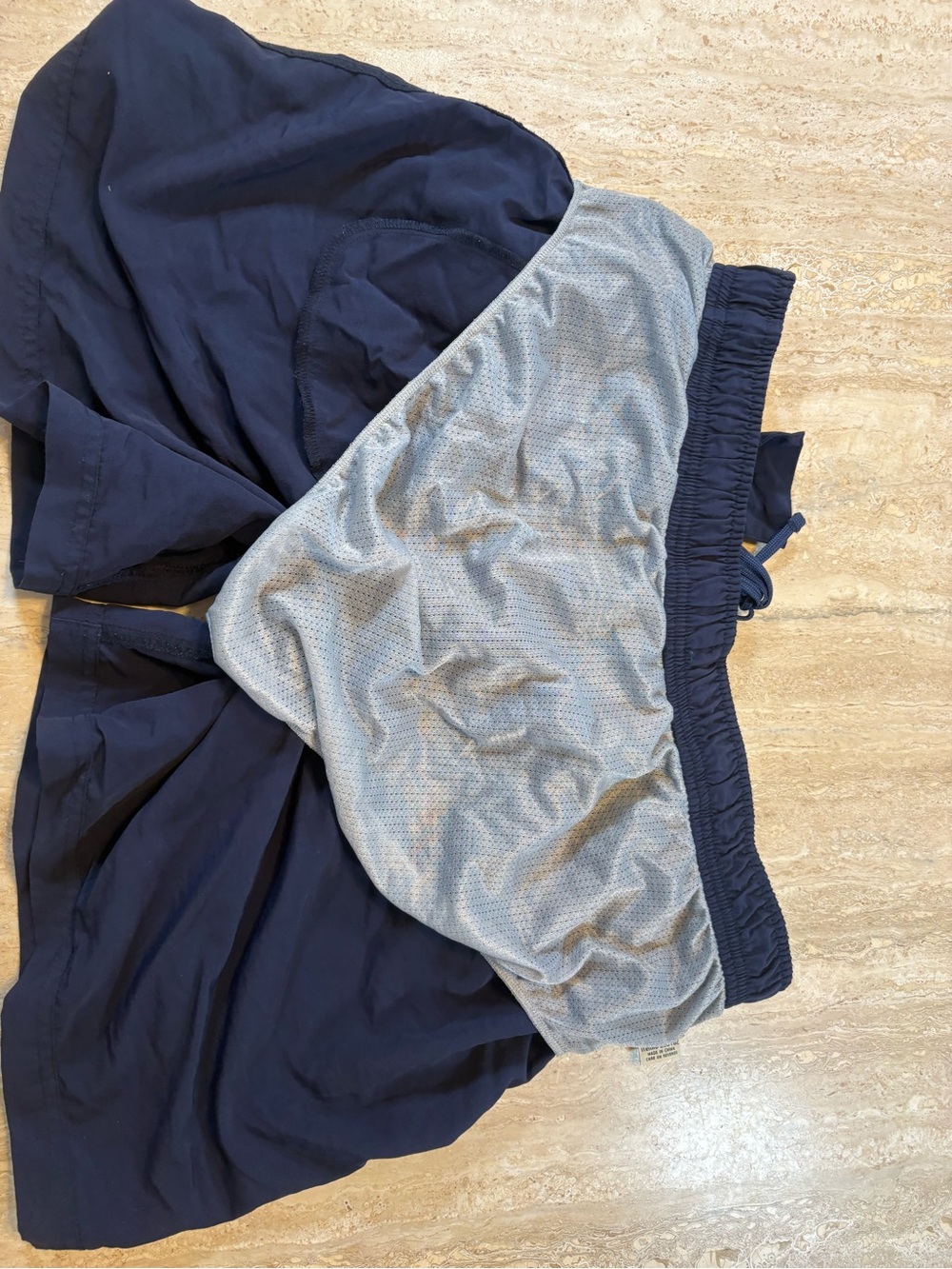LL Bean Mens Large Blue Supplex Nylon Mesh Lined Board Swim Shorts Trunks - Picture 7 of 8